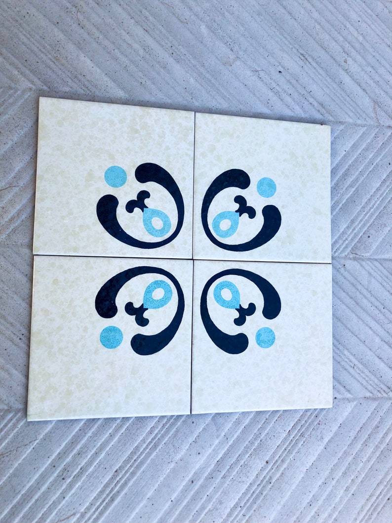 Spanish vintage tiles – 4 pc mural, photo 2 of 9