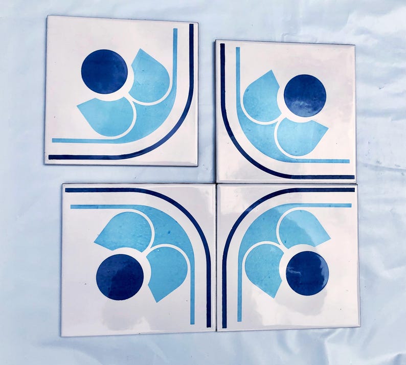 Spanish 60s 70s vintage tiles Unused — set of 24, photo 2 of 10