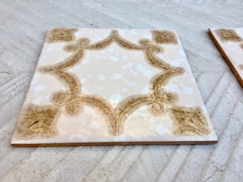 4 Mid century Fat Lava tiles from Spain, photo 6 of 10