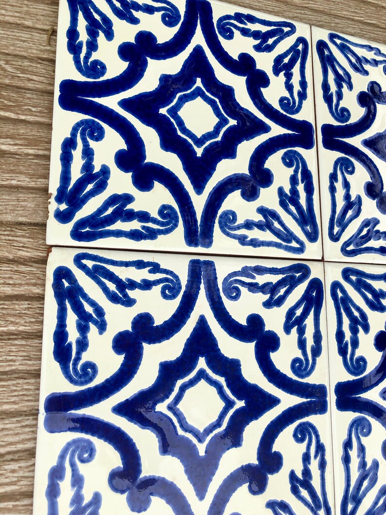 Spanish vintage geometric 70s tiles — set of 9, photo 4 of 8