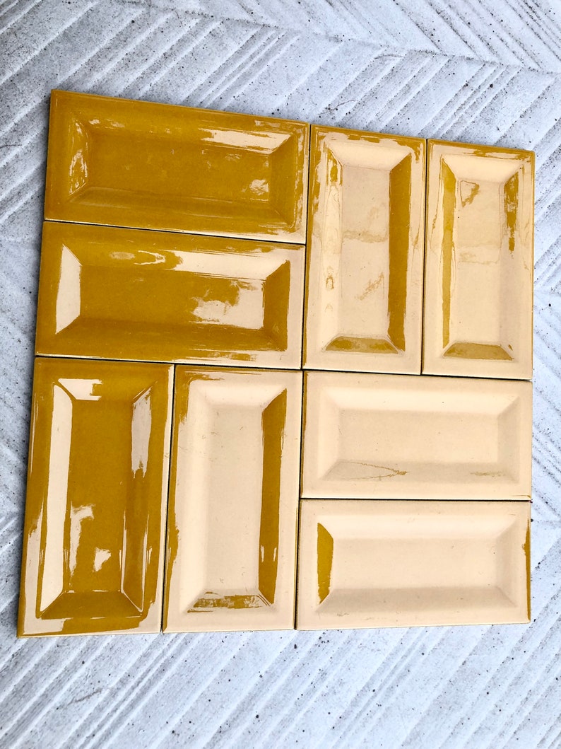 Art Nouveau style border tiles from Spain — set of 8, photo 2 of 8