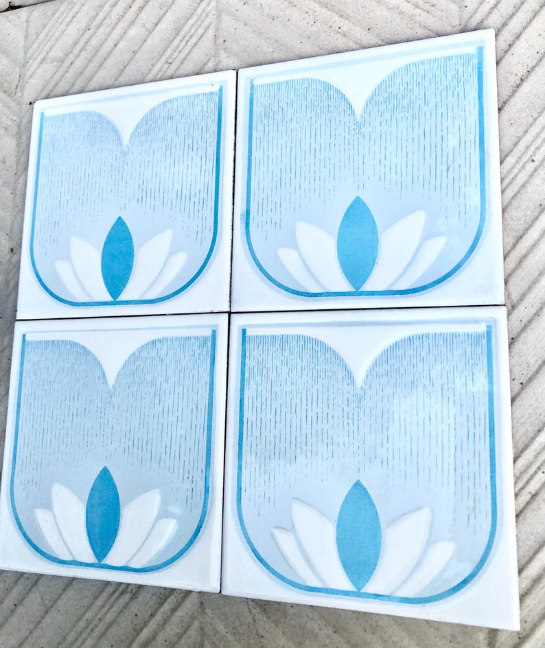 Vintage 70s tiles from Spain — set of 4, photo 5 of 10