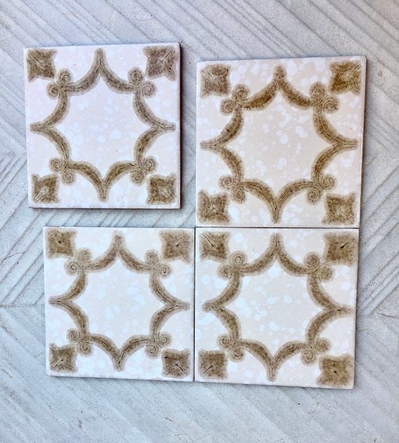4 Mid century Fat Lava tiles from Spain