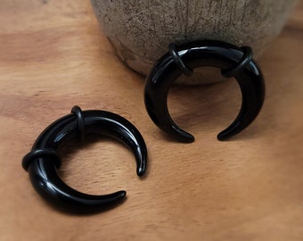 Choose 2 Sizes: Black Acrylic Pinchers Ear Plugs Tunnels Tapers Horseshoes Gauges Septum stretching Kit 00g 0g 2g 4g 6g 8g 10g 12g 14g Set