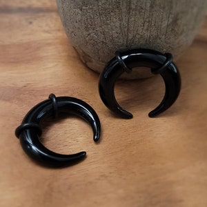 Choose 2 Sizes: Black Steel Pinchers Ear Plugs Tunnels Tapers Horseshoes Gauges Septum stretching Kit 0g 1g 2g 4g 6g 8g 10g 12g 14g Set