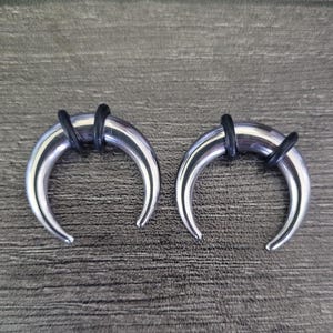 Choose 2 Sizes: Steel Pinchers Septum Stretching Kit Tapers Horseshoes Gauges 0g 1g 2g 4g 6g 8g 10g 12g 14g Set silver ring nostril nose