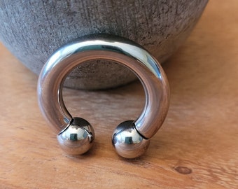 Single Horseshoe Circular Barbell 316L Surgical Steel Internally Threaded 0g 2g 4g 6g 8g 10g 12g 14g septum stretching piercing Large big
