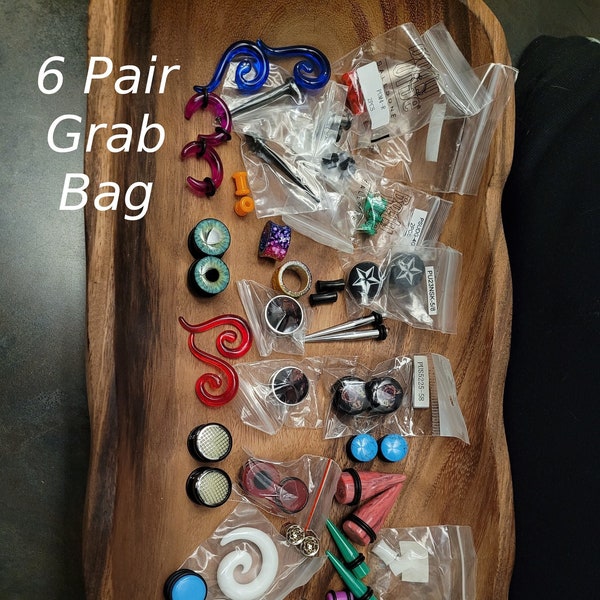 6 Pair Mix Ear Stretching Kit Plugs Tapers Spirals Tunnels Silicone Steel Organic Body Jewelry 8g 6g 4g 2g 0g 00g 1/2 9/16 gauges earrings