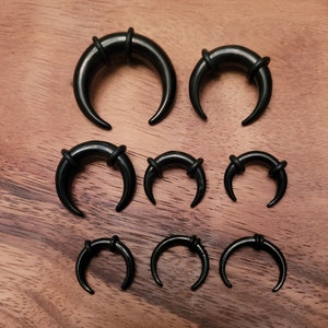 9 tenailles en acier noir, 0 g-14 g, pinces fers à cheval, serres coniques, croissants, jauges à septum, 0 g, 1 g, 2 g, 4 g, 6 g, 8 g, 10 g, 12 g, 14 g, kit d'étirement