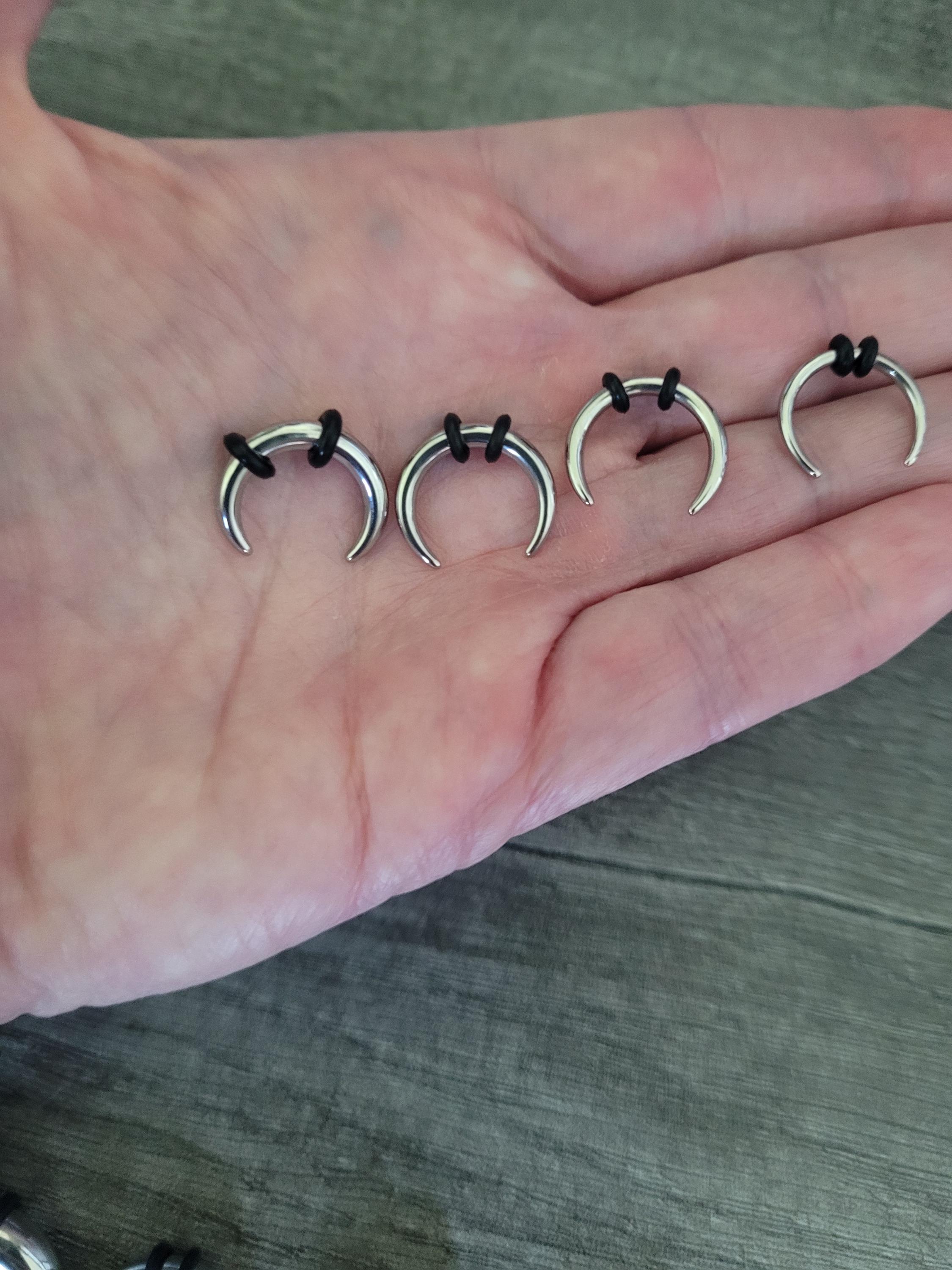 Large Gauge 316L Surgical Steel Horseshoe Ring - Septum, Nose, Ear, Eyebrow, Lip Piercing (8g To 00g)