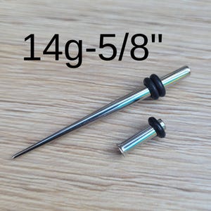 Single Septum Conch Ear Stretching Kit Taper Tunnel Plug Nose Gauges Gauging 5/8 9/16 1/2 7/16 00g 0g 2g 4g 6g 8g 10g 12g 14g jewelry Silver
