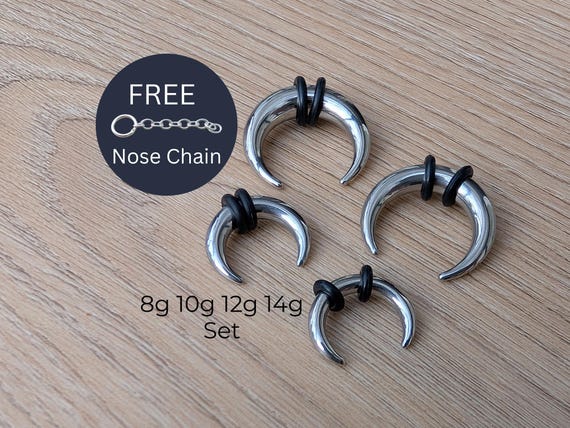 black fish hook septum Zaya Body Jewelry 6g 8g 10g 12g Steel Pinchers for Ears Horseshoe Gauges : Clothing, Shoes & Jewelry Working closely with fisheries experts SINGLE Gold Black Rainbow Steel