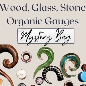 Organic Plugs Spirals Tapers Gauges 6g 4g 2g 0g 00g 1/2 9/16 Ear Stretching Mystery Box earrings 0 00 gauge Wood Glass Stone tunnels unique