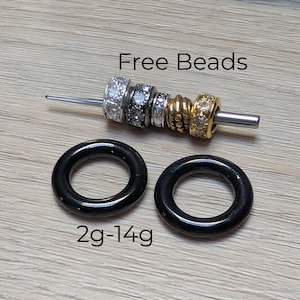 PAIR Black Gauges Hoop Clicker Ring Earrings 2g 4g 6g 8g 10g 12g 14g Steel Big Gauges Ear Stretched Piercing Cartilage plugs men women daith