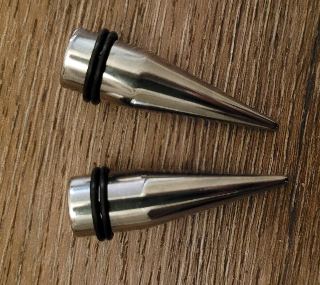 Pair Steel Tapers Ear Stretching Kit Gauges Gauging Plugs Expanders 1g