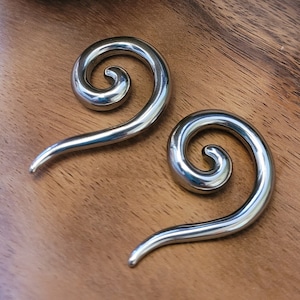 Paar Stahl Silber 0g 2g 4g 6g 8g 10g 12g Ohrstecker Tunnel Tapers Pinchers Hufeisen Gauges Hänger Super Spiralen Männer Frauen Metall Ohrringe