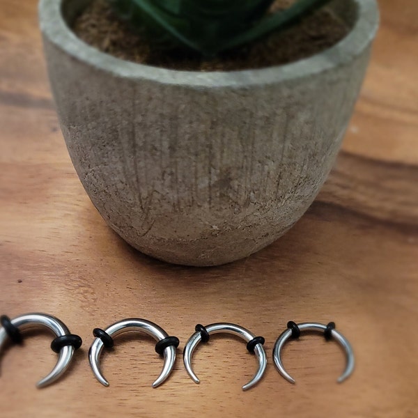 Septum Stretching Kit Set of 4 Surgical Steel Pinchers for Ears Tapers Horseshoes Gauges 00g 0g 1g 2g 4g 6g 8g 10g 12g 14g hoops 7g