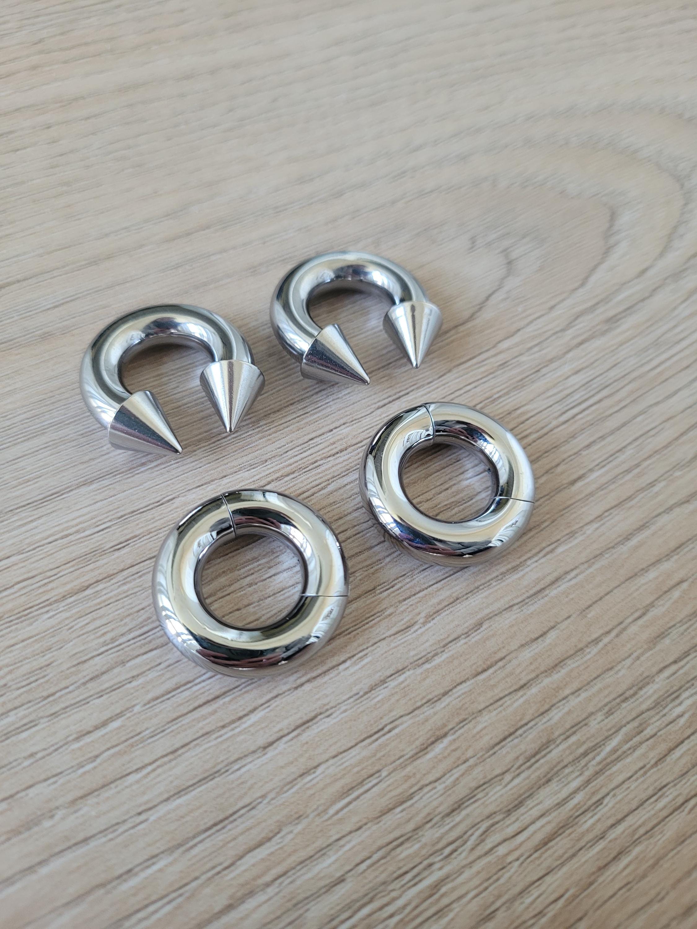 Orecchini A Cerchio In Acciaio Inox 316L - 2 Paia Colore Oro Rosa, 4mm - Uomo E Donna