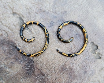 Pair Black Gold 14g 12g 10g 8g 6g Acrylic Spirals Pinchers Ear Plugs Tapers Horseshoes Gauges 1.6mm 2mm 2.6mm 3mm 4mm earrings