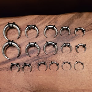 8 Paar Stahl Pinchers 0g-14g Pinchers Hufeisen Krallen Tapers Halbmonde Septum Lehren 0g 2g 4g 6g 8g 10g 12g 14g stretching kit