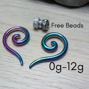 Pair Rainbow Steel 0g 2g 4g 6g 8g 10g 12g Ear Plugs Tunnels Tapers Pinchers Horseshoes Gauges Hangers Super Spirals men women metal earrings