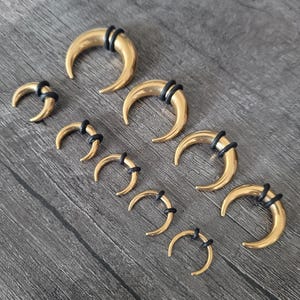 9 pinces en acier doré, kit d'étirement du septum, 0 g-14 g, fers à cheval, serres, cônes, croissants, jauges 0 g 1 g 2 g 4 g 6 g 8 g 10 g 12 g 14 g