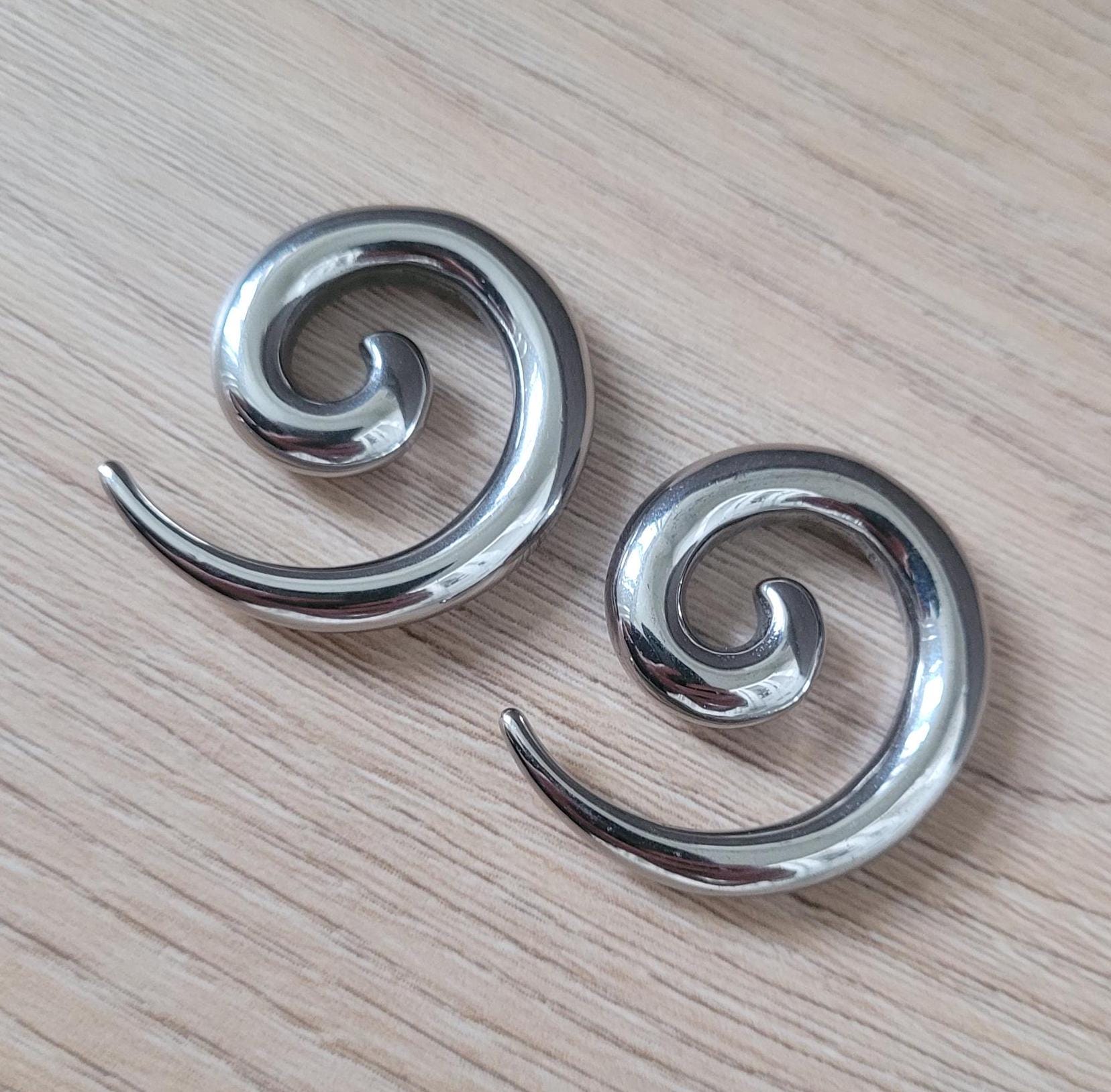 ピアス Coil Spiral Pave Earrings / 6 Prong #8104 Spiral Earrings / 14k Rose Gold Filled / Koru Spiral
