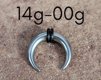 Silver Steel Septum Pincher Ring Stretching Gauging Taper