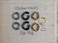 PAIR 2g 4g 6g 8g Hinged Clicker Segment Ring Hoop Earring Ear Silver Gold Black Steel Big Gauge Septum Stretching Kit Piercing 10g 12g 14g