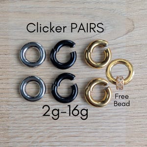 PAIR 2g 4g 6g 8g Hinged Clicker Segment Ring Hoop Earring Ear Silver Gold Black Steel Big Gauge Septum Stretching Kit Piercing 10g 12g 14g