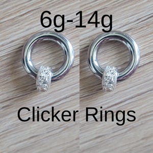 Silver Clicker Ring Gauge Earrings Bling CZ Gem Rhinestone Big Gauge Stretched jewelry Cartilage women unique pretty chunky formal wedding