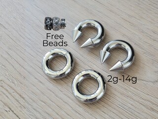 4 Paia Orecchini A Cerchio Acciaio Inox – 8-14 Mm – Ipoallergenici Per Uomo E Donna