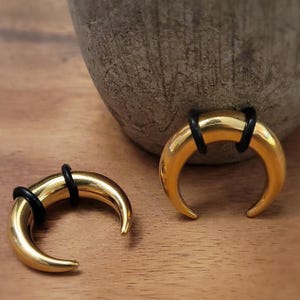 Pair Gold Steel Pinchers Tapers Horseshoes Septum Ear Stretching Kit 0g 1g 2g 4g 6g 8g 10g 12g 14g 14 12 10 8 6 4 2 0 gauge earrings men 00g