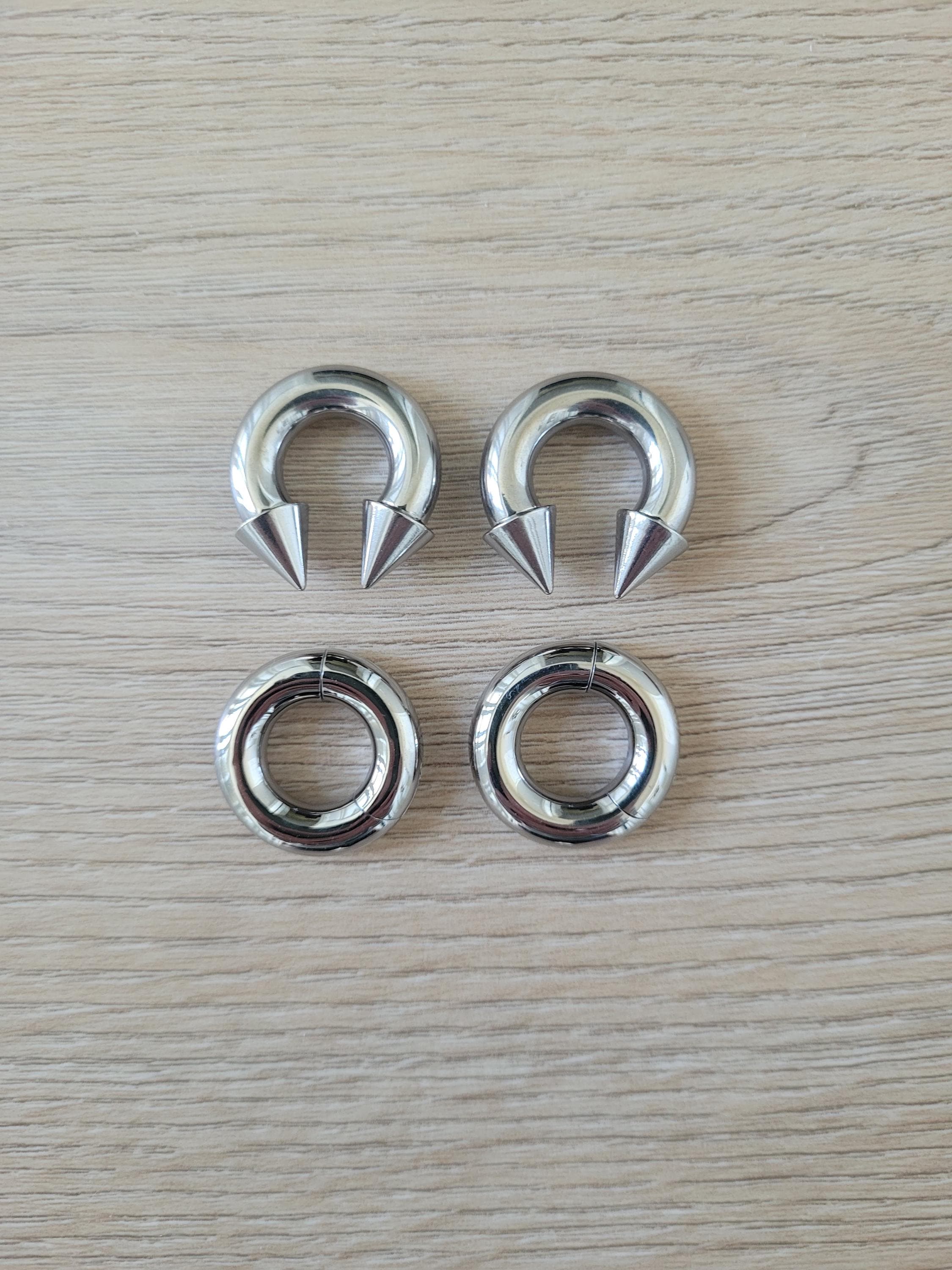 Dochais Set 4 Paia Orecchini In Titanio Con Zirconi E Viti - Ipoallergenici, Acciaio Inox, Unisex Per Uomo E Donna - 2