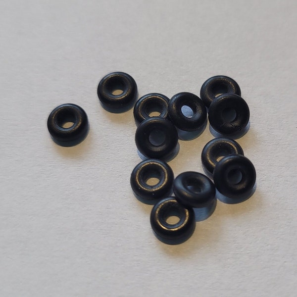 8pc Size 0g 8mm silicone black o-rings for plugs tunnels septum rings gauges