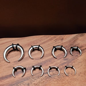 6 Steel Pinchers 0g 2g 4g 6g 8g 10g Horseshoes Talons Tapers Crescents septum silver gauges stretching kit 8mm 6mm 5mm 4mm 3mm 2mm men women