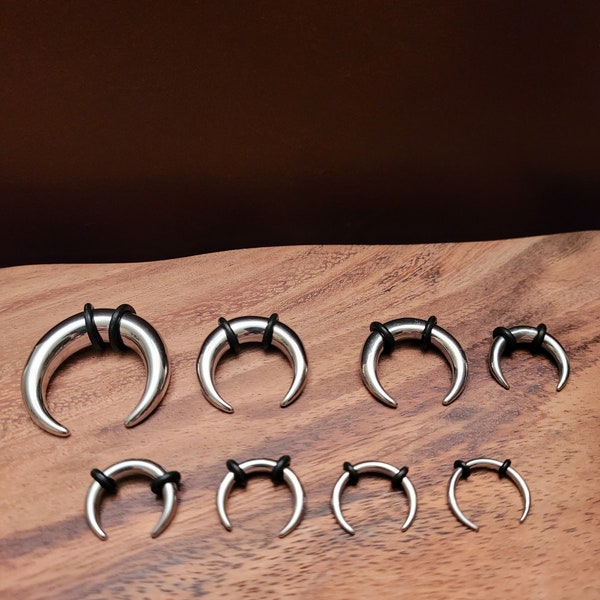 9 Steel Pinchers 0g-14g Pinchers Horseshoes Talons Tapers Crescents septum gauges 0g 1g 2g 4g 6g 8g 10g 12g 14g stretching kit