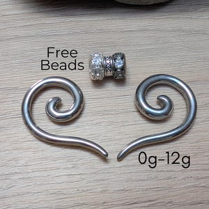 Par de brincos de aço prateado 0g 2g 4g 6g 8g 10g 12g, incluindo alargadores de orelha, túneis, alargadores cônicos, pinças, ferraduras, extensores, ganchos e espirais, para homens e mulheres.