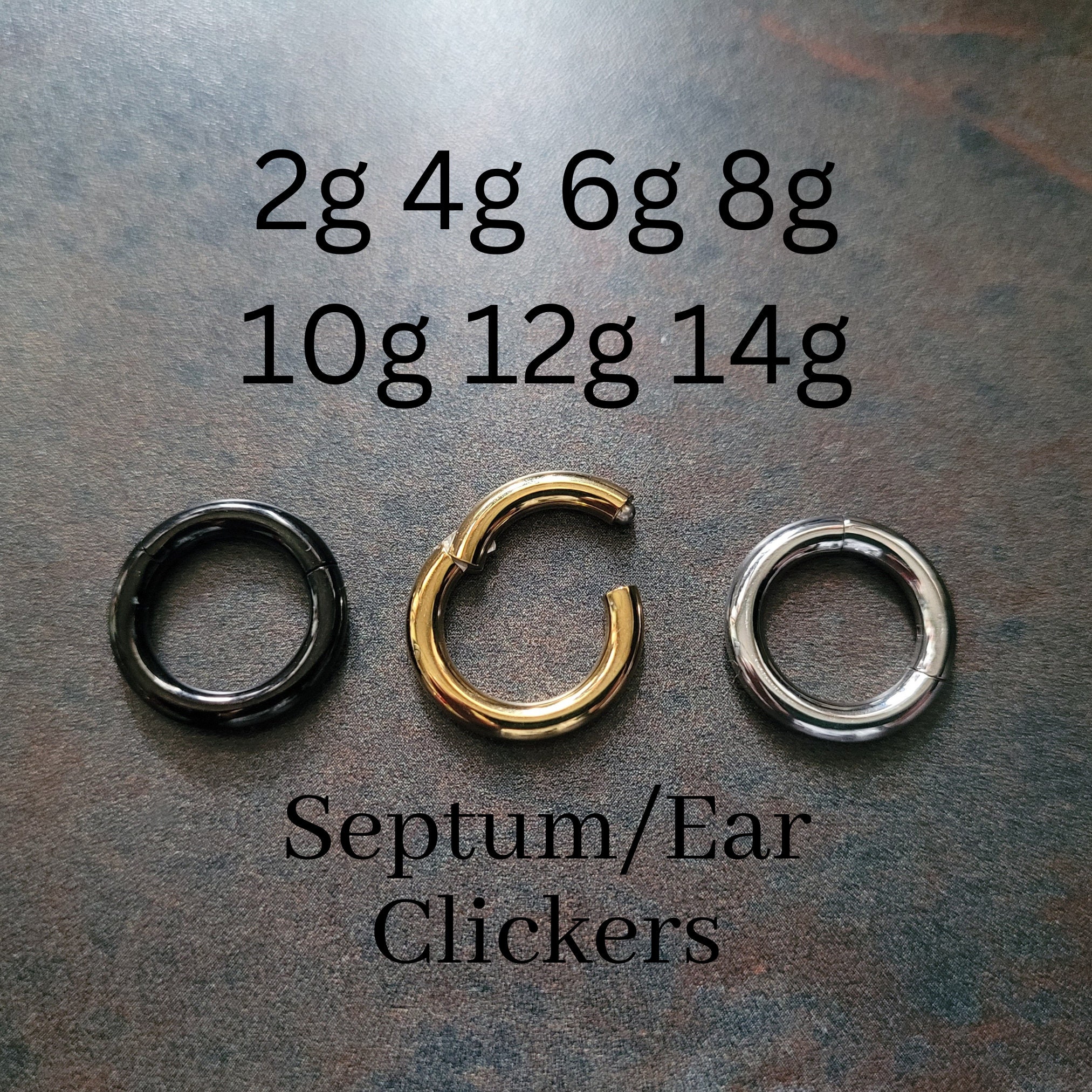 Black Titanium Hoop Pincher Septum Nose Ring 10 gauge 10g – I Love