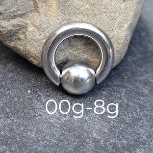 Silver 316L Surgical Steel Spring Loaded Captive Bead Ring Septum Ear Plug Horseshoes Gauges 00g 0g 2g 4g 6g 8g big nose stretched heavy cbr