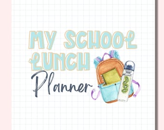 School Lunch Planner, Printable Lunch Planner, Digital School Lunch Planner, Back to School Lunch Planner