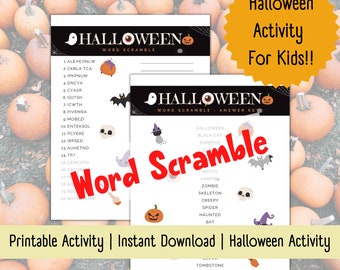 Halloween Word Scramble, Activités d'Halloween, Activités pour enfants, Activités de classe d'Halloween