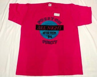 Fosston All Night After Prom quatre-vingt-dix 1994 Party T-shirt XL New Jerzees