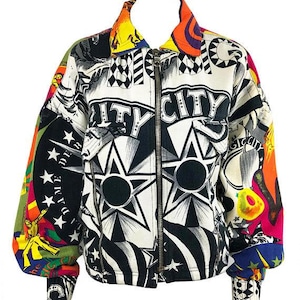 Vintage 90s Versace Jacket Bomber Cropped VJC NYC Chris Rock 1992 MTV
