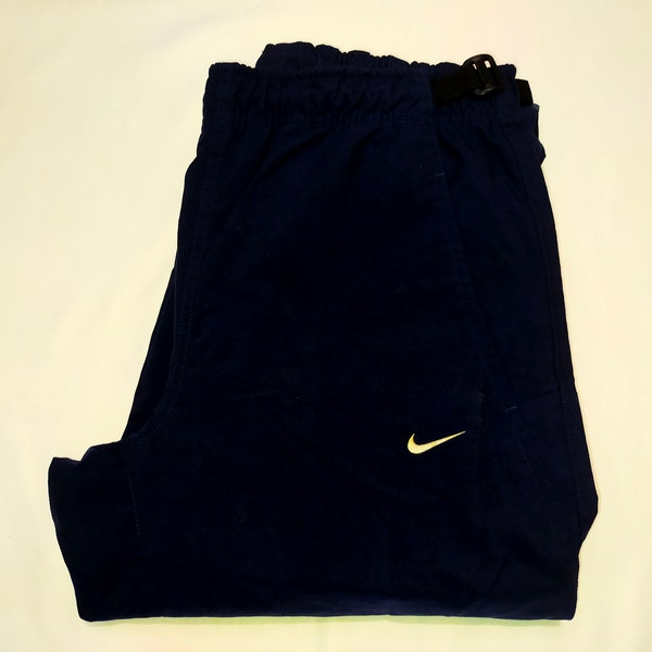 Vintage Nike Track Pants Work Medium Blue