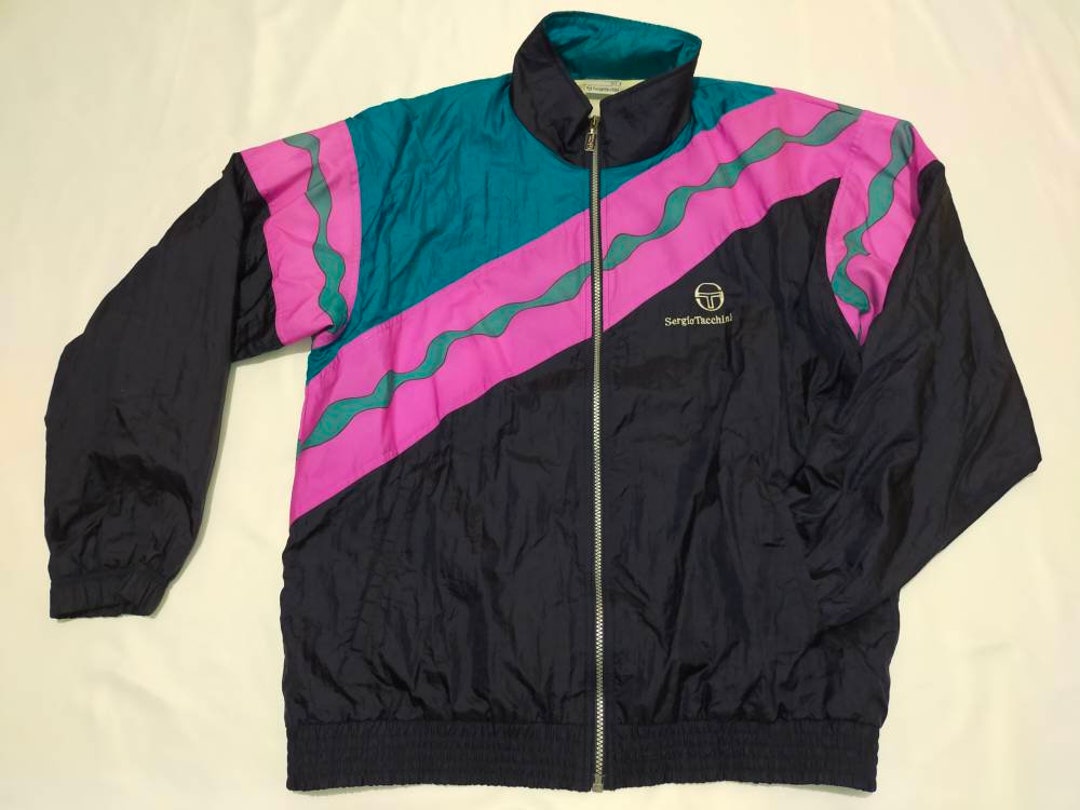 Vintage 90s Sergio Tacchini Track Jacket Dark Blue Size 50 - Etsy