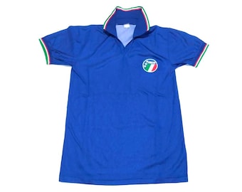 Vintage 80er Jahre Italien Diadora Fußballtrikot T-Shirt WM-Trikot Polyester Franco Baresi