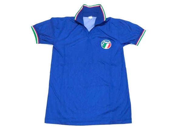 Diadora, Vintage 80s Italia Italy Diadora Football Soccer Jersey Tshirt Trikot Maillot World Cup Shirt Polyester Franco Baresi