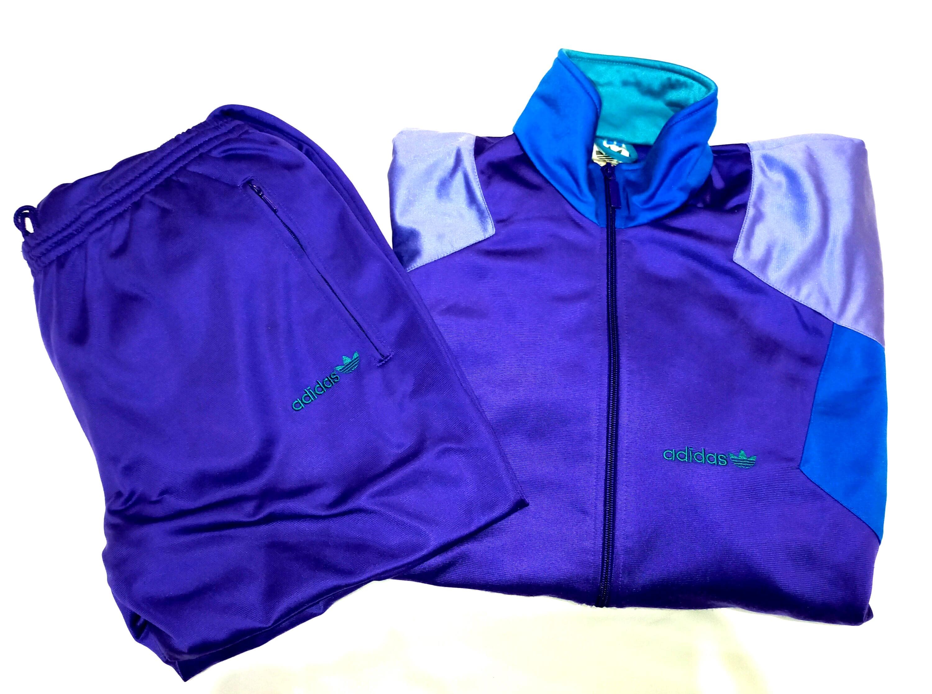 2007年製 adidas vtg ジャージ セットアップ パープル 水色 Vintage 80s Adidas Tracksuit Size M D5 F174 Polyester Medium