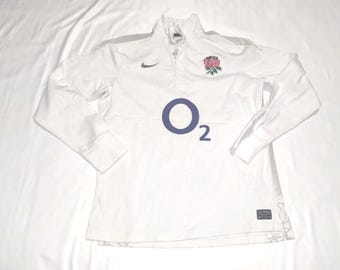 Vintage England Team 2001/02 Nike Rugby Shirt Size M/L White 00s